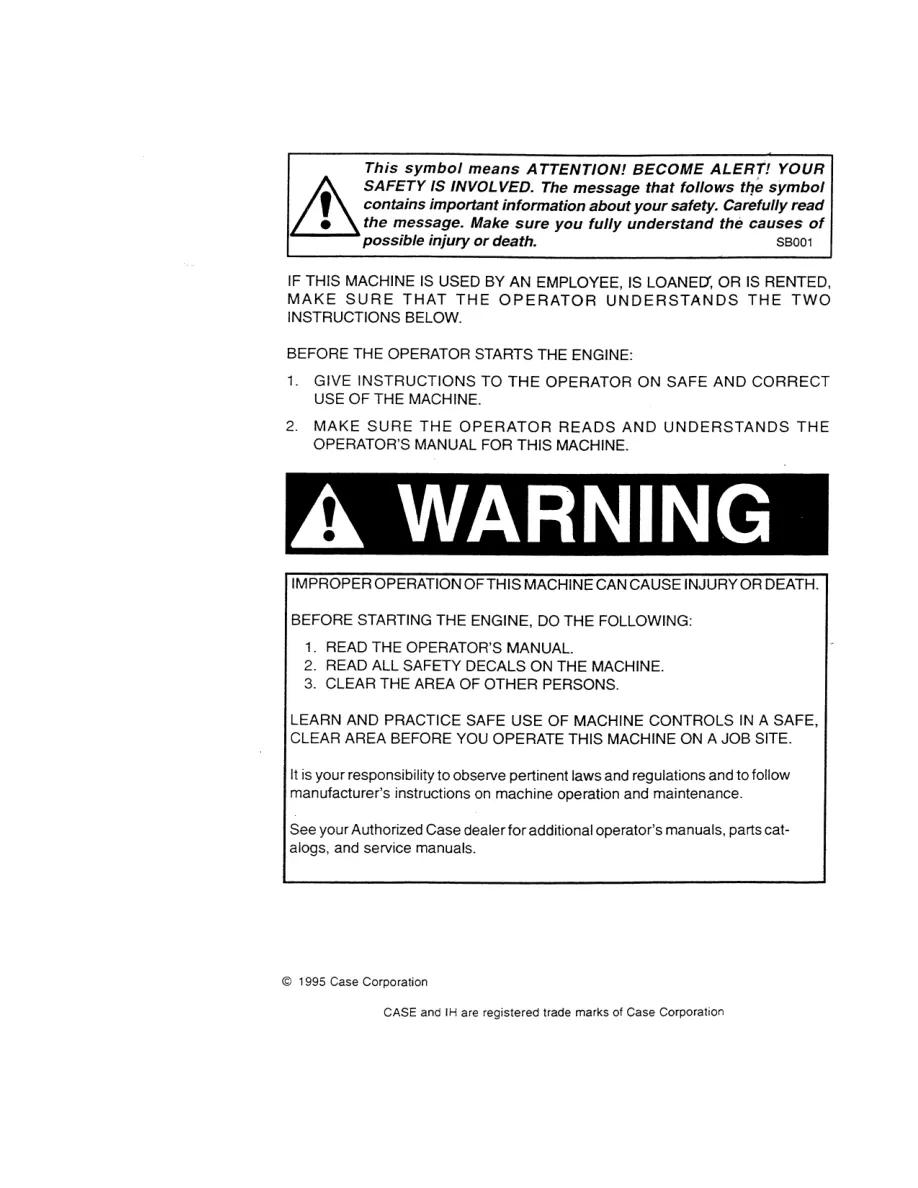 Case 570LXT Loader LandSCAPER Operator's Manual preview page 2