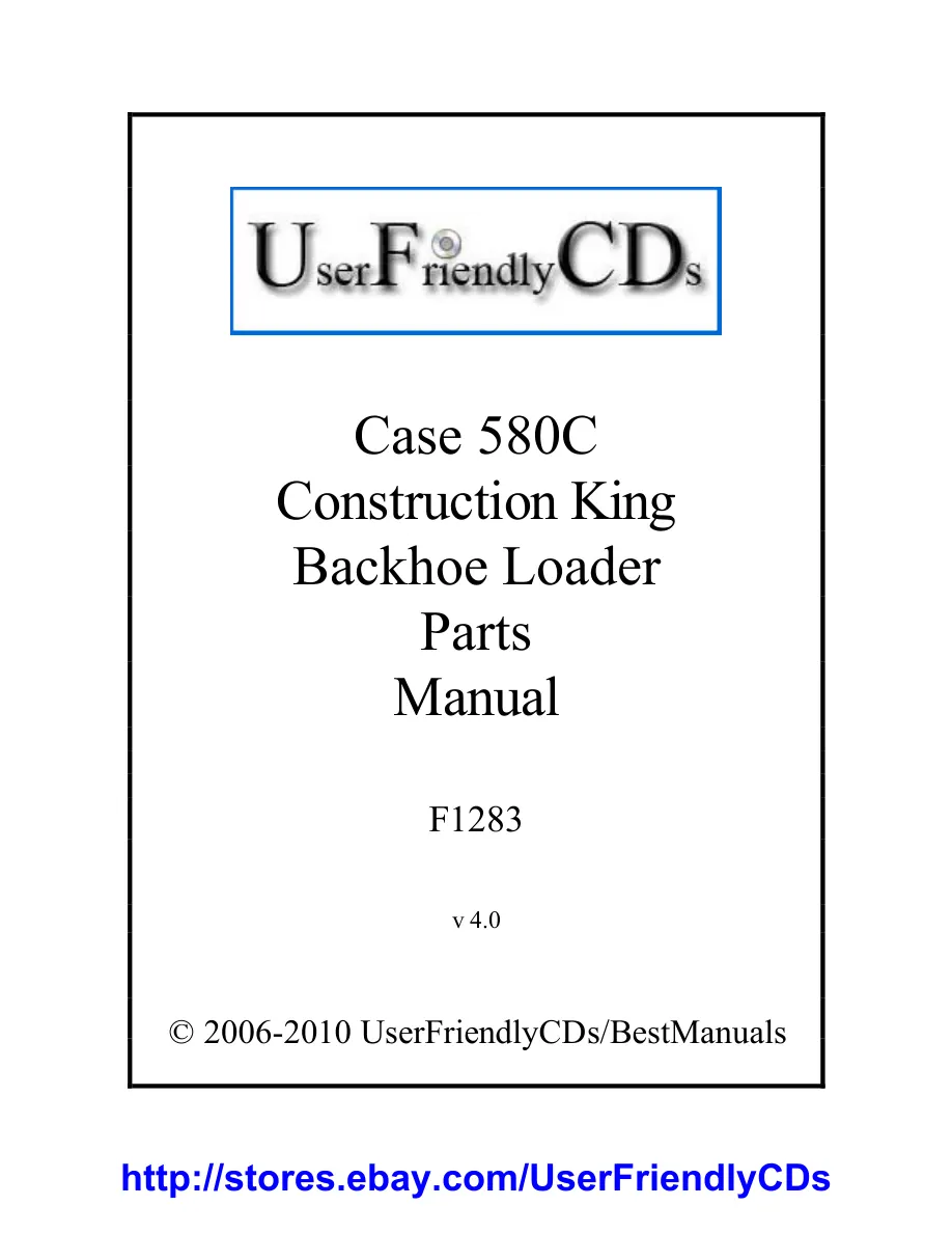 Case 580 C TLB Tractor Parts Manual preview page 1