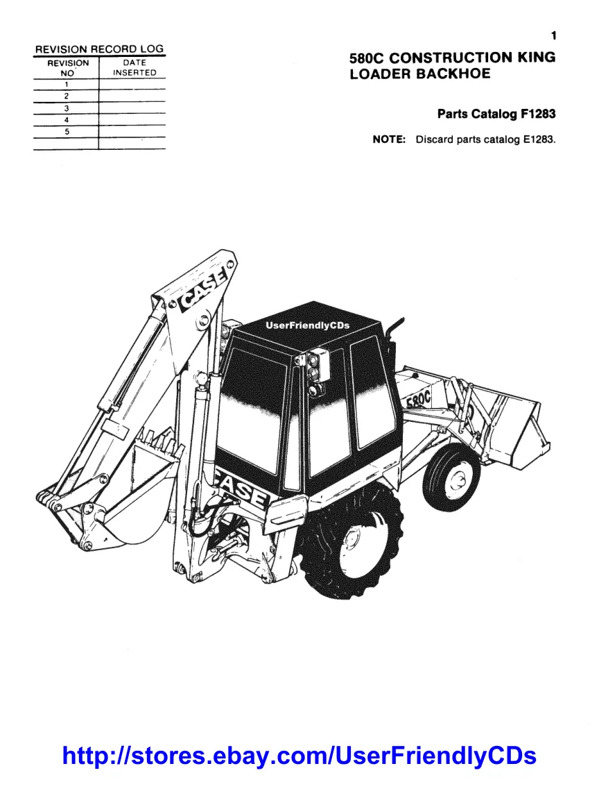 Case 580 C TLB Tractor Parts Manual preview page 2