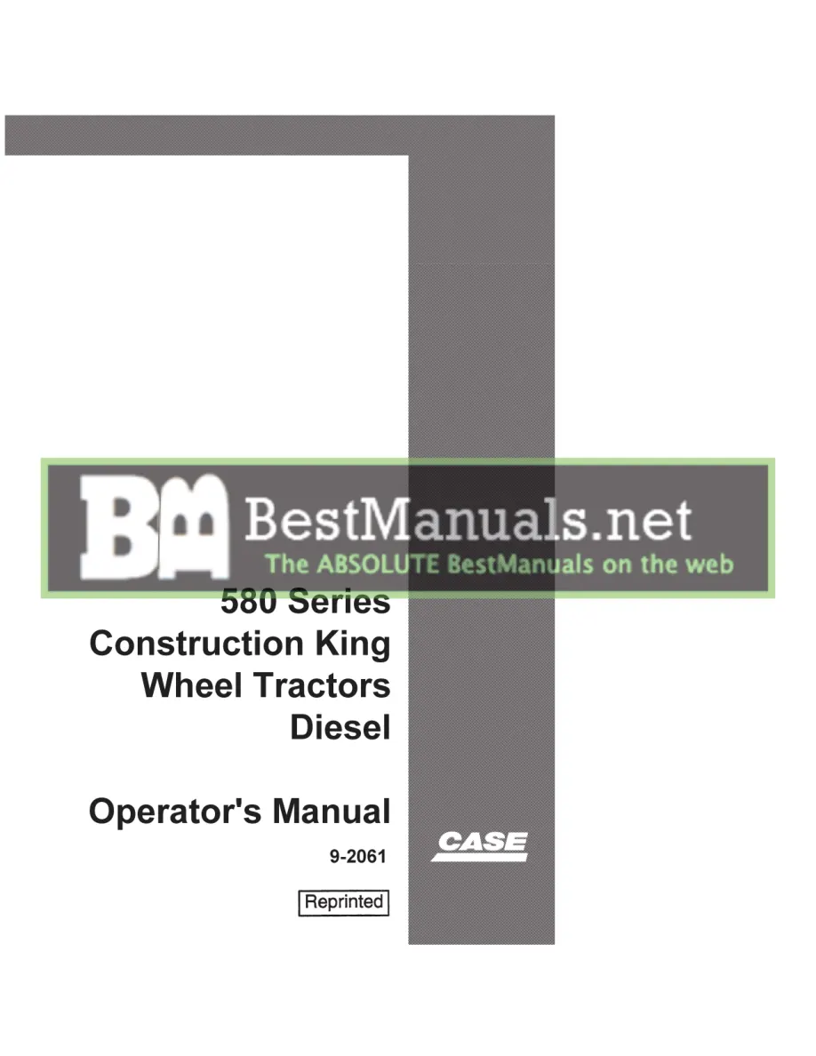 Case 580 Construction King 580CK Tractor Operator's Manual preview page 1