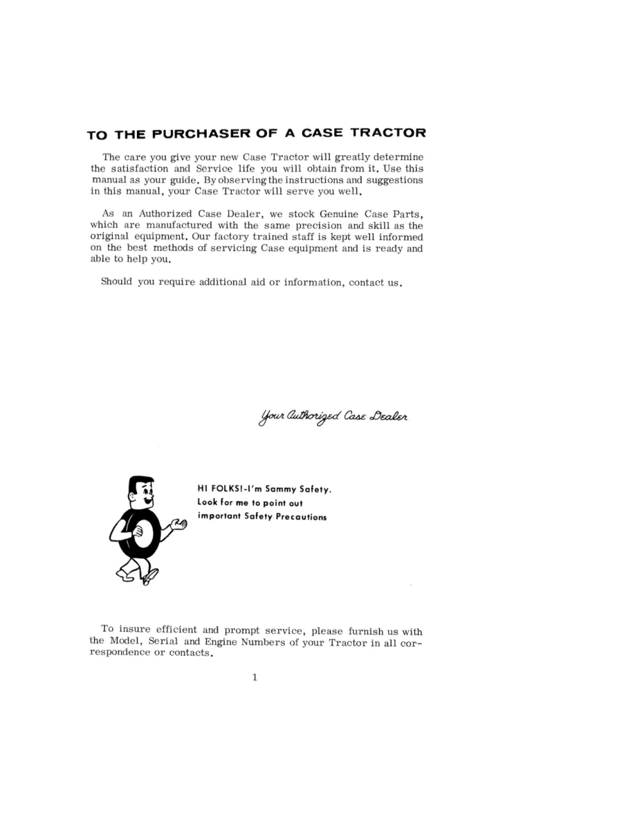 Case 580 Construction King 580CK Tractor Operator's Manual preview page 5