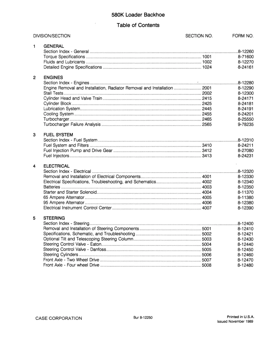 Case 580 K Tractor Service & Repair Manual Set preview page 3