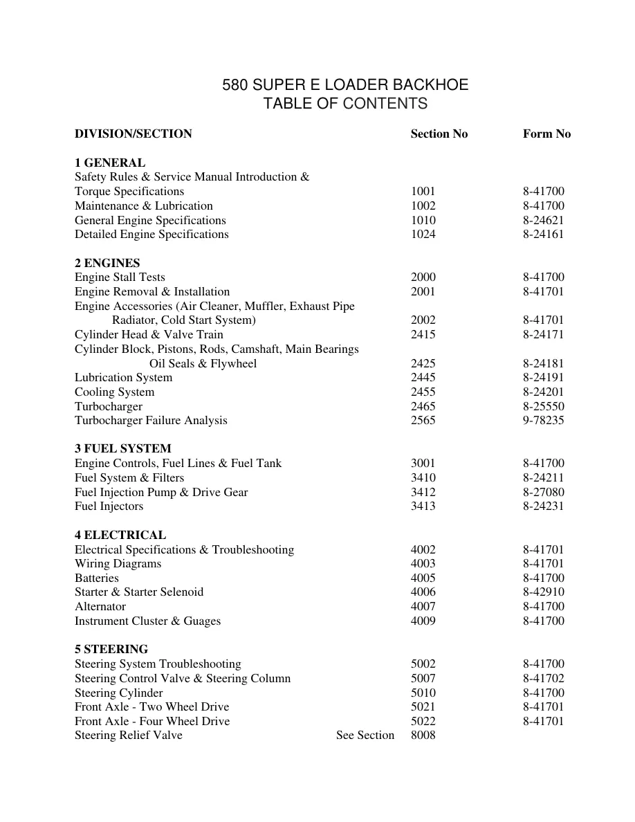 Case 580 Super E Contruction King Backhoe Loader Tractor Service & Repair Manual preview page 2