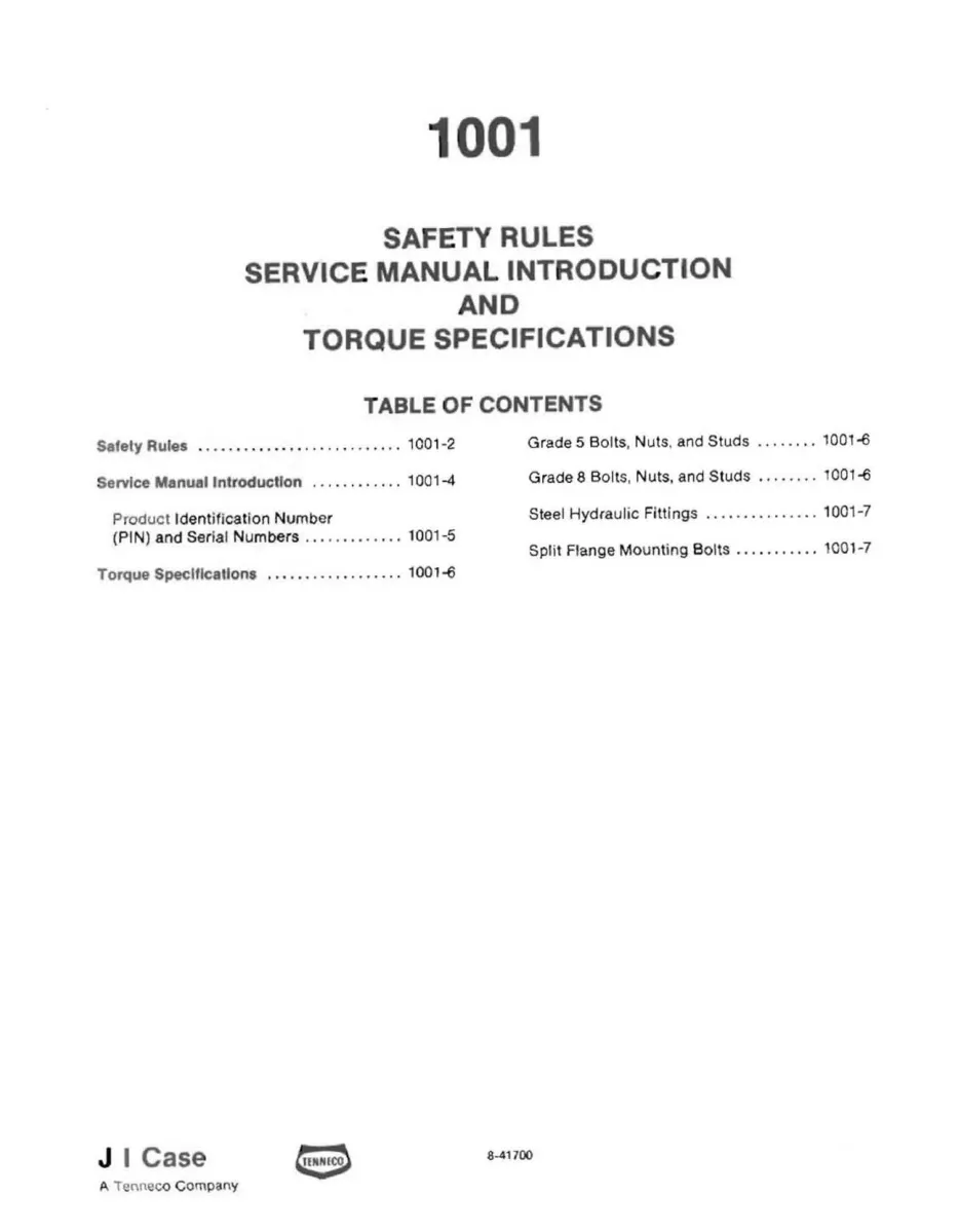 Case 580 Super E Contruction King Backhoe Loader Tractor Service & Repair Manual preview page 4