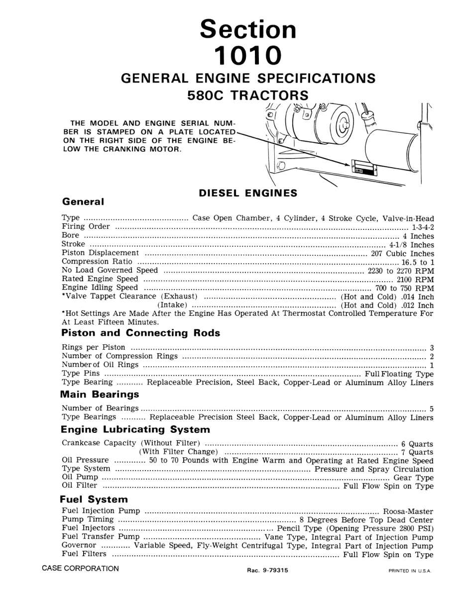 Case 580C Backhoe Loader Tractor Service & Repair Manual preview page 4