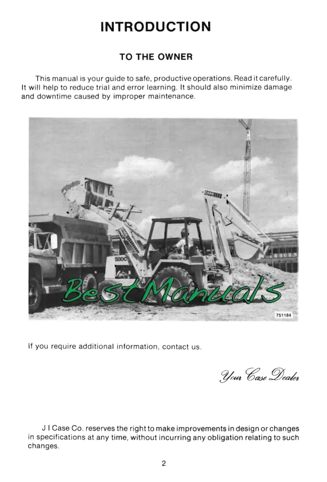 Case 580C TLB Tractor Parts Manual preview page 3