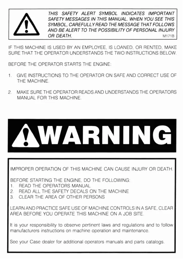 Case 580E 580SE Tractor Operator's Manual preview page 2