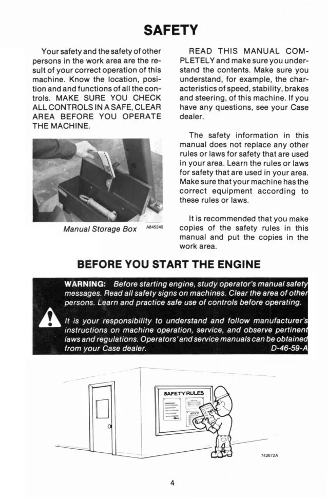 Case 580E 580SE Tractor Operator's Manual preview page 6