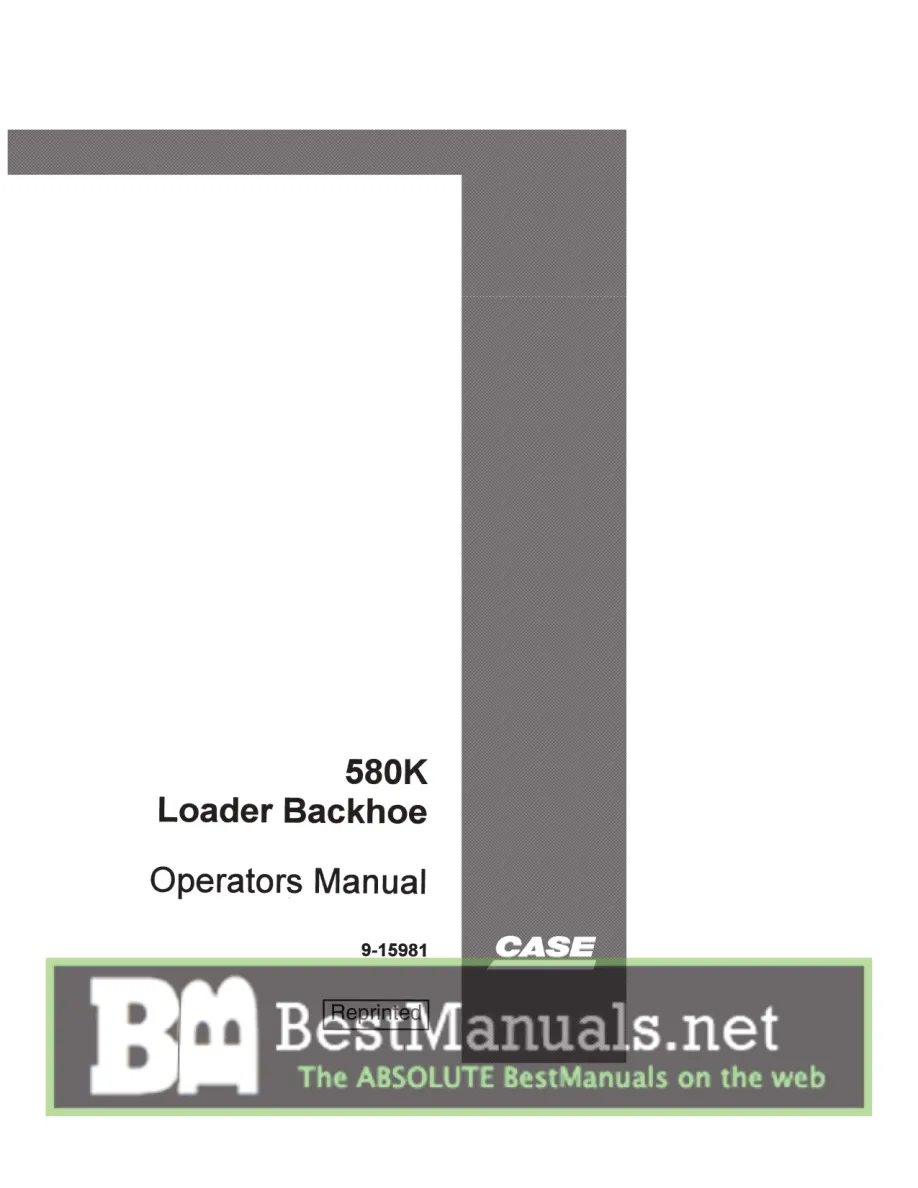 Case 580k Loader Backhoe Operator's Manual preview page 1