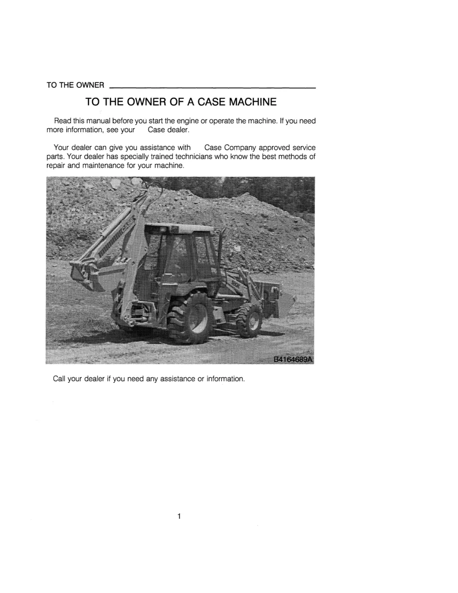 Case 580k Loader Backhoe Operator's Manual preview page 3