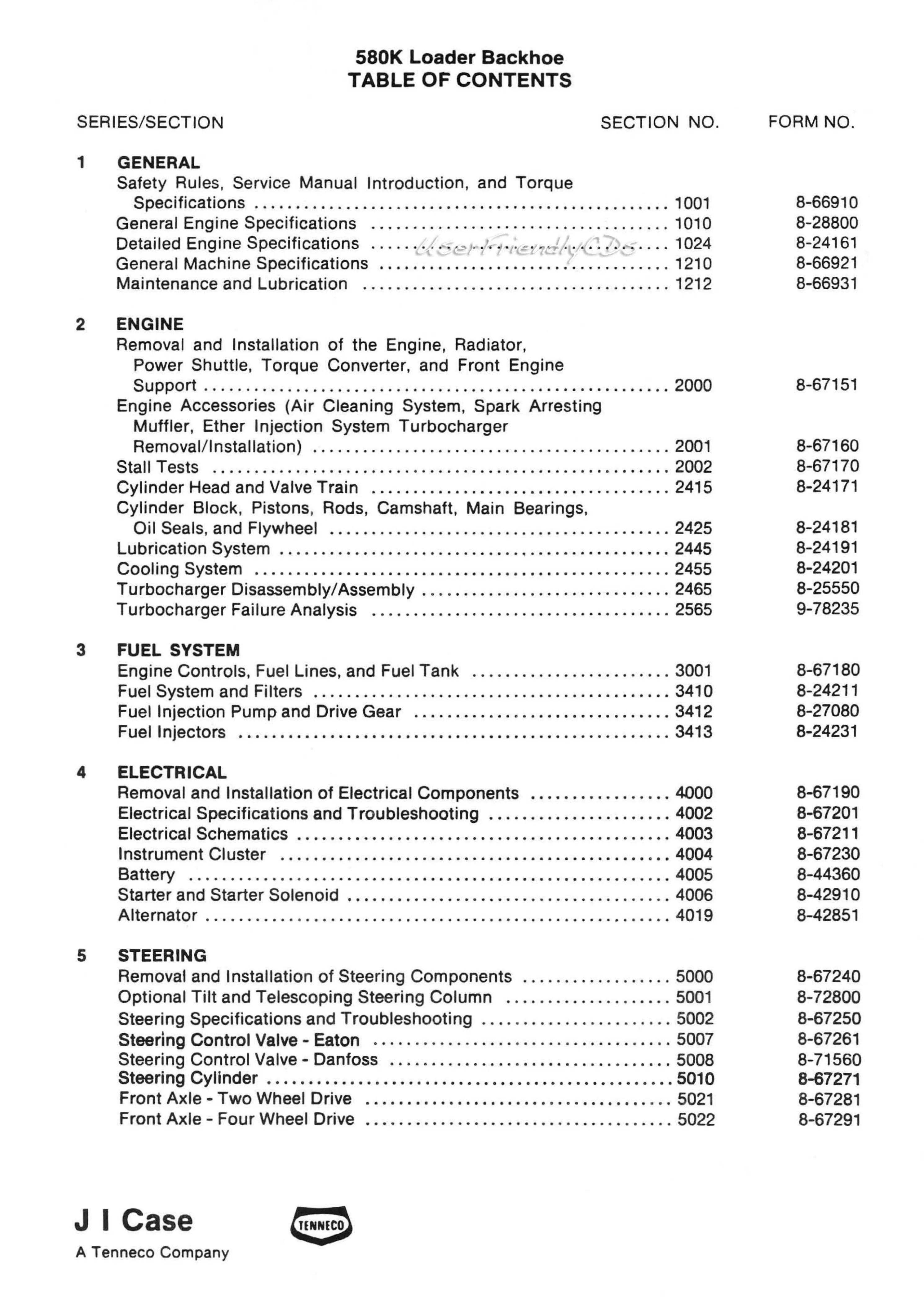 Case 580K Loader Backhoe Tractor Service & Repair Manual preview page 2