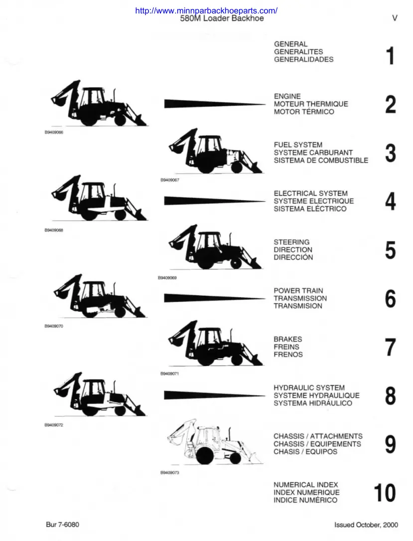 Case 580M 580 Super M Loader Backhoe Tractor Parts Manual preview page 1