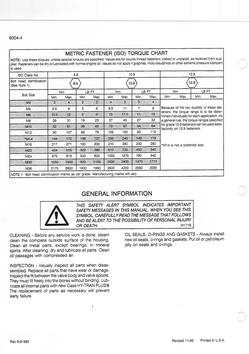 Case 7000 7100 Magnum Series Tractor Service & Repair Manual preview page 4