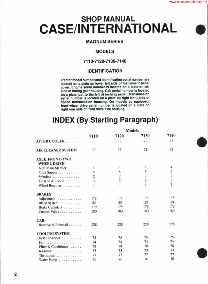 Case 7130 Tractor Service & Repair Manual preview page 1