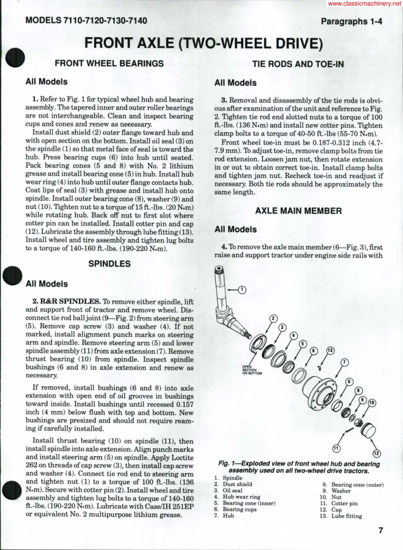 Case 7130 Tractor Service & Repair Manual preview page 6