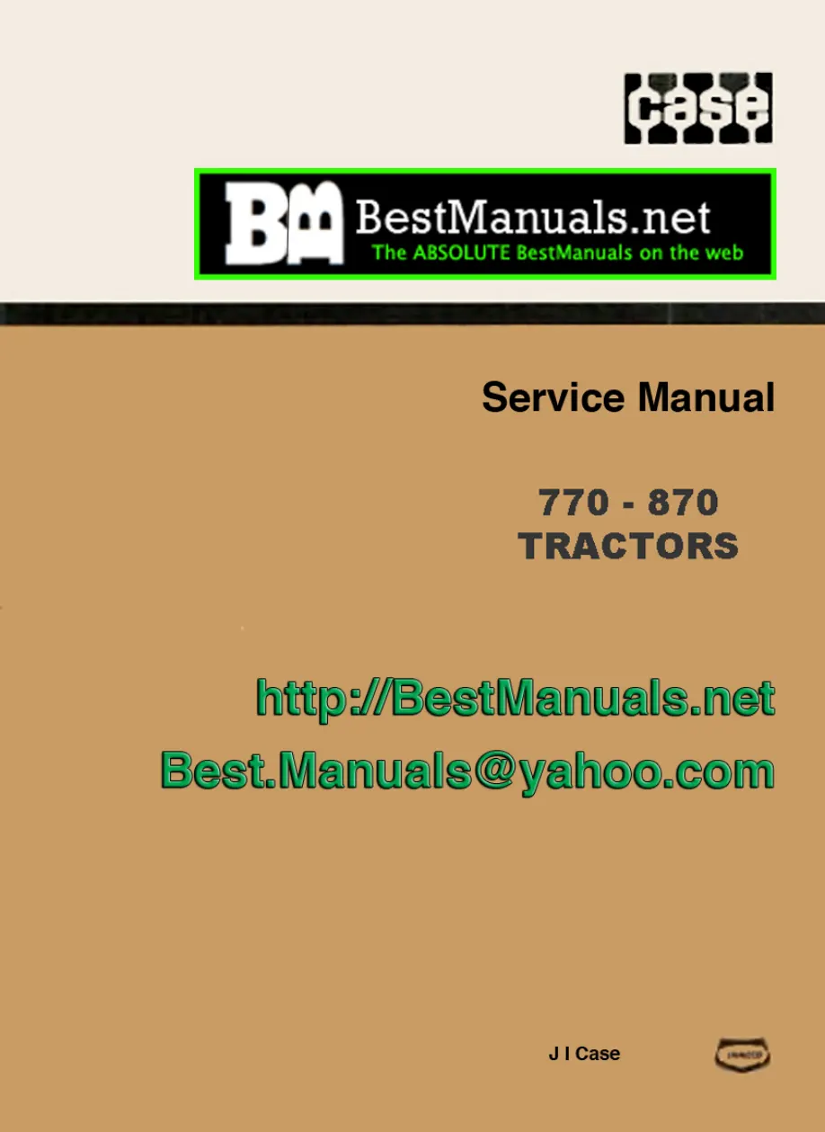 Case 770 870 Tractor Tractors Service & Repair Manual preview page 1