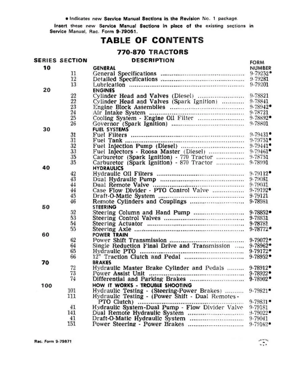 Case 770 870 Tractor Tractors Service & Repair Manual preview page 2