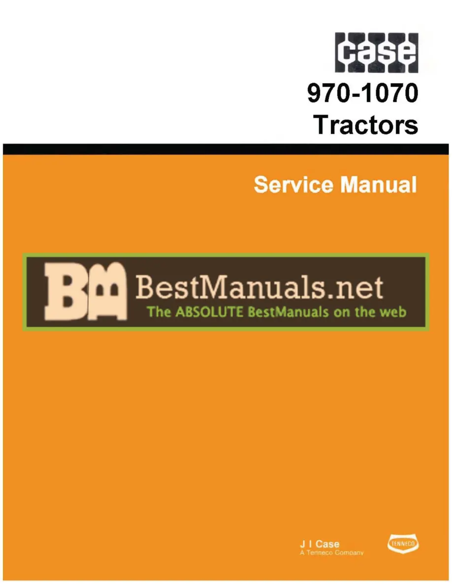 Case 970 1070 Tractors Service & Repair Manual preview page 1