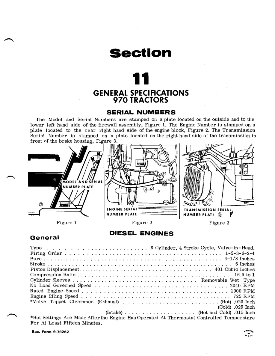 Case 970 1070 Tractors Service & Repair Manual preview page 3