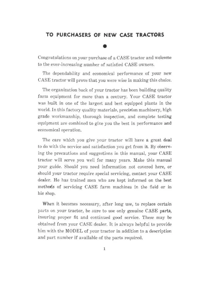 Case D Dc Do Orchard Grove Tractor Operator's Manual preview page 2
