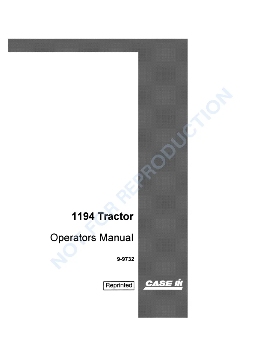 Case David Brown IH 1194 Tractor Service & Repair Manual preview page 1