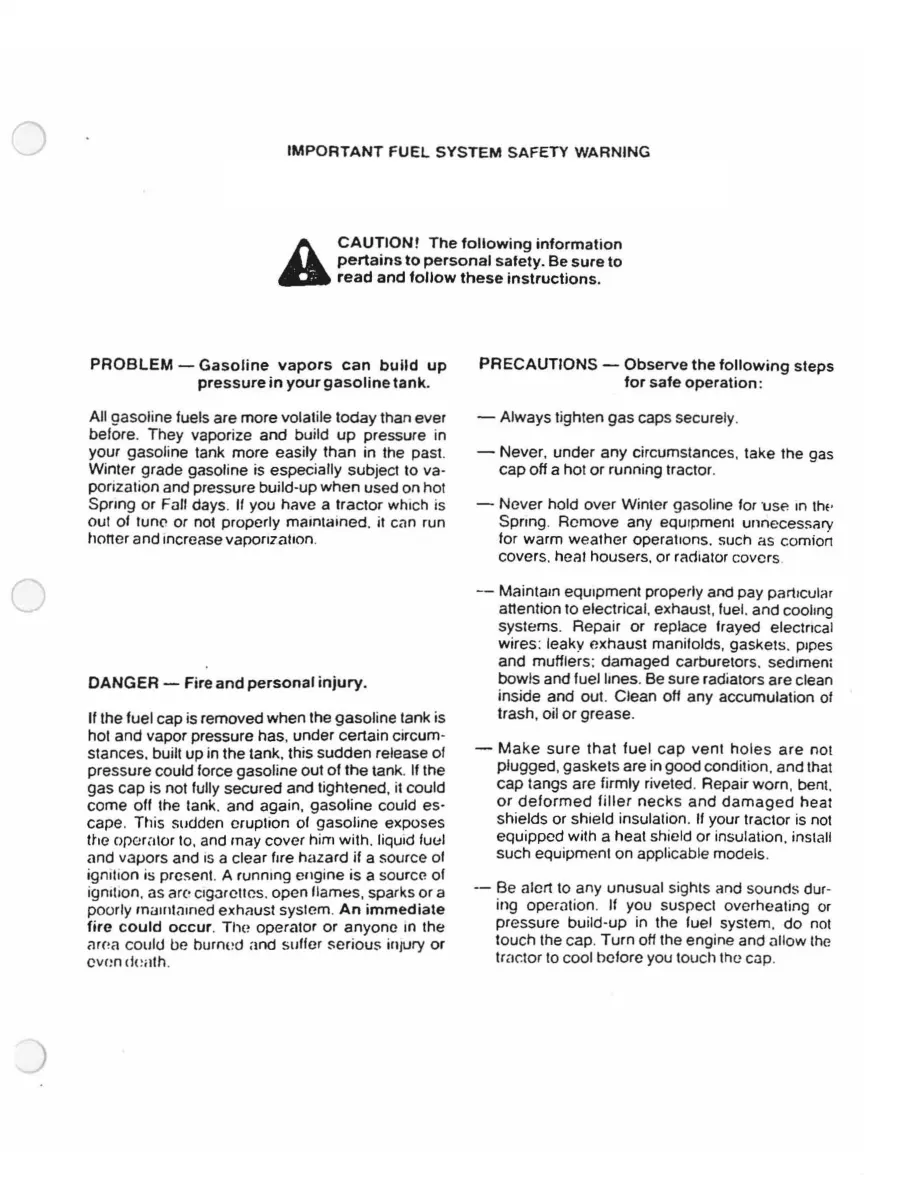 Case IH 2500B Pay Tractor 2505B & 2510B Loaders 2514B Hoe Operator's Manual preview page 4