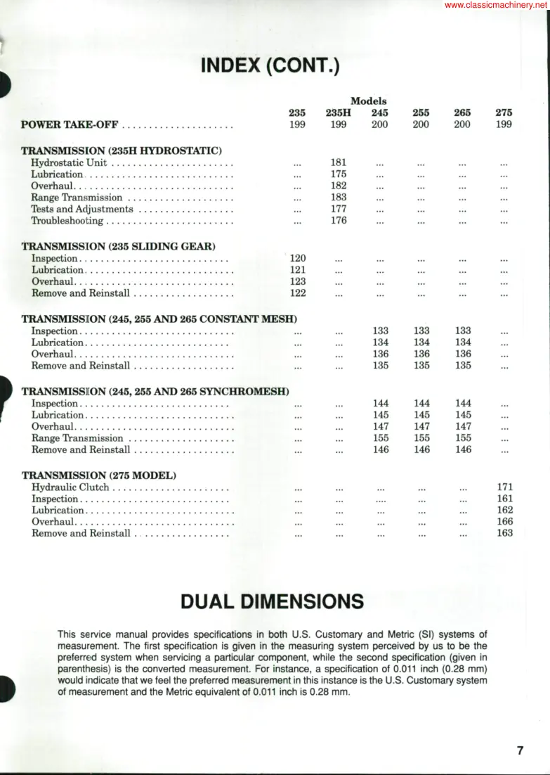 Case IH 255 Tractor Service & Repair Manual preview page 3