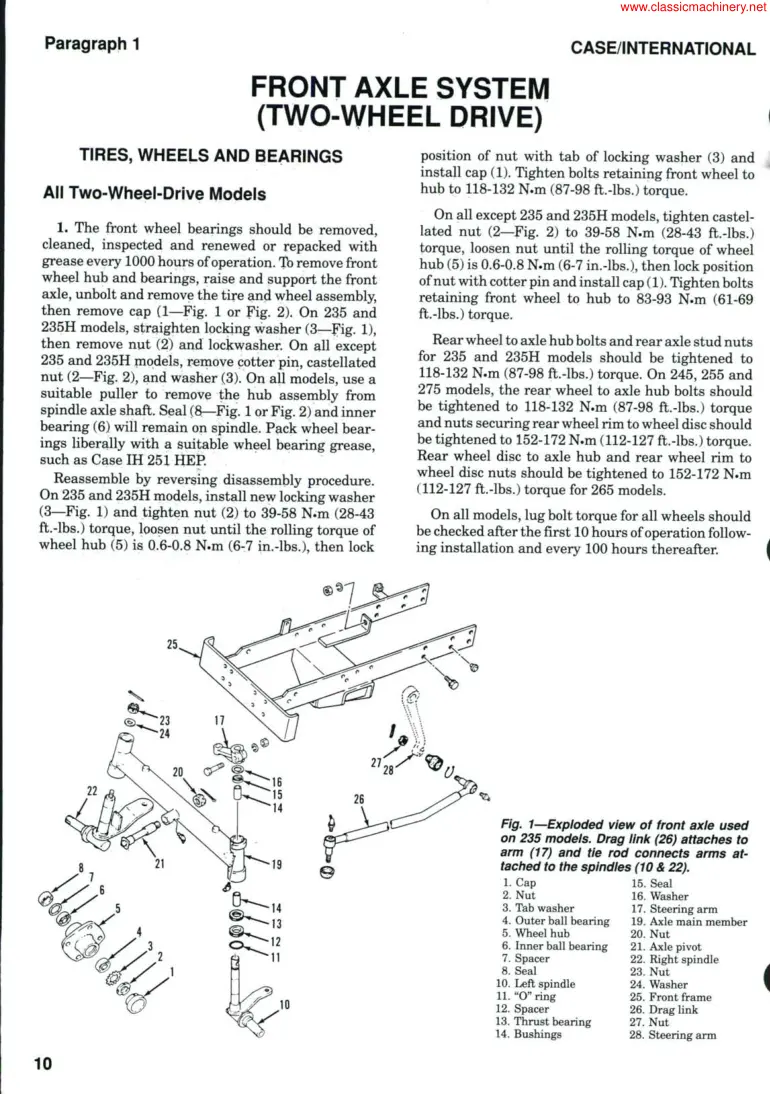 Case IH 255 Tractor Service & Repair Manual preview page 6