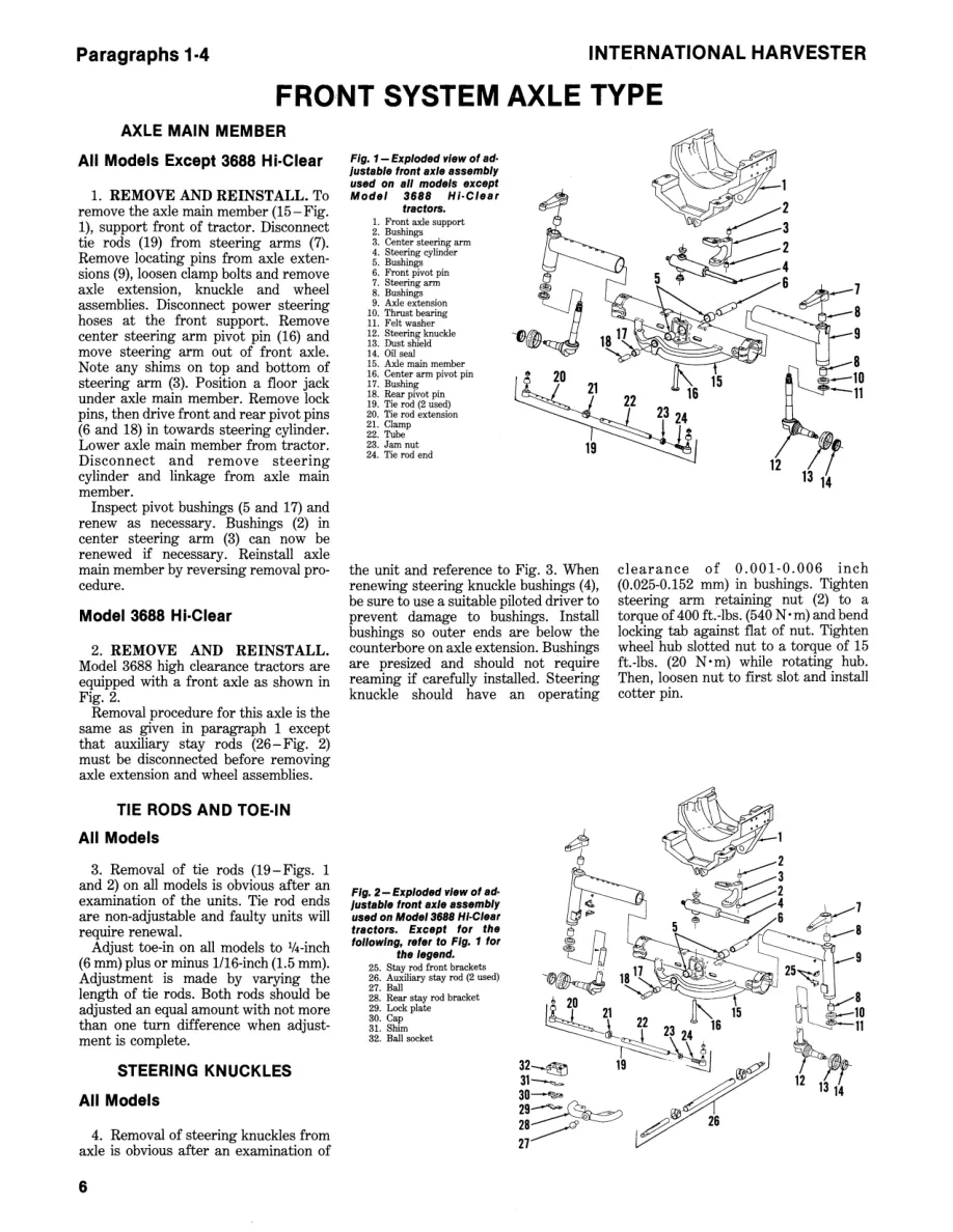 Case IH 3088 3288 3488 Hydro & 3688 Tractor Service & Repair Manual preview page 6