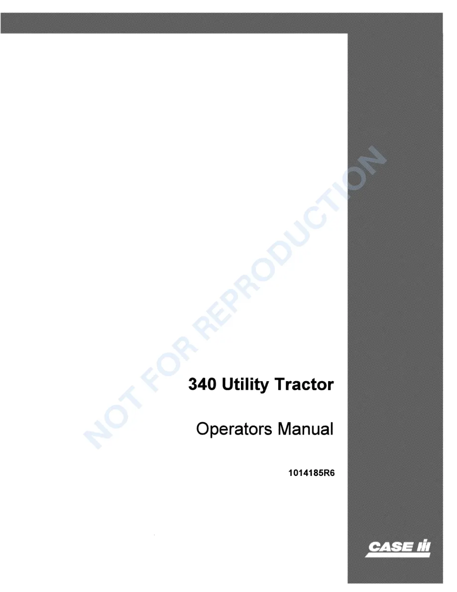 Case IH 340 Utility Tractor Operator's Manual preview page 1