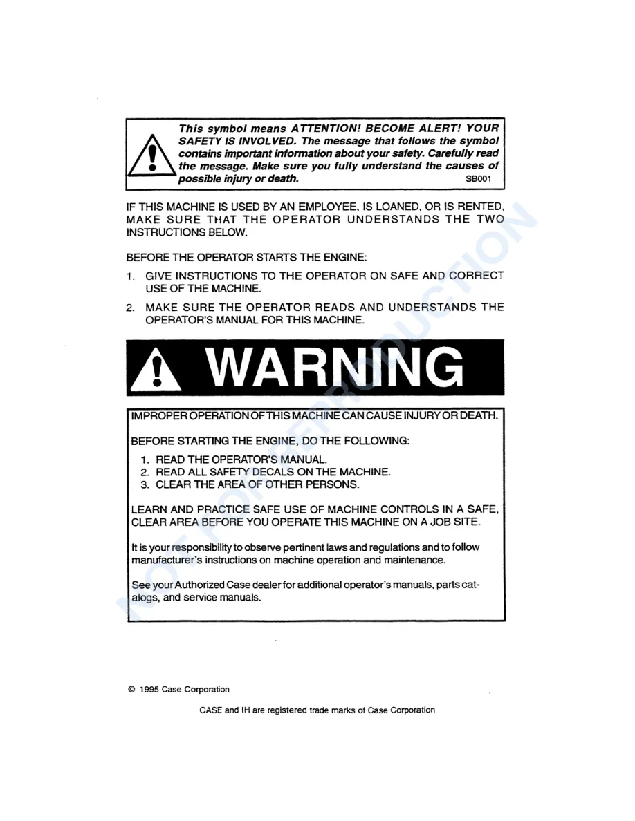 Case IH 340 Utility Tractor Operator's Manual preview page 2