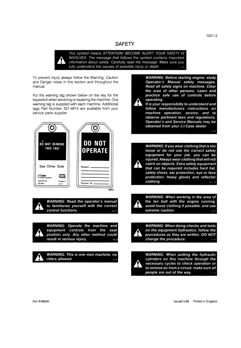 Case IH 4210/4220/4230/4240 Tractors Service & Repair Manual preview page 5