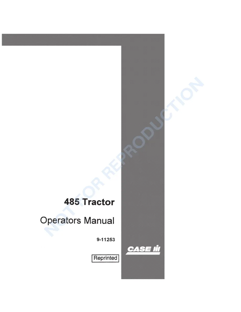 Case IH 485 Tractor Service & Repair Manual preview page 1