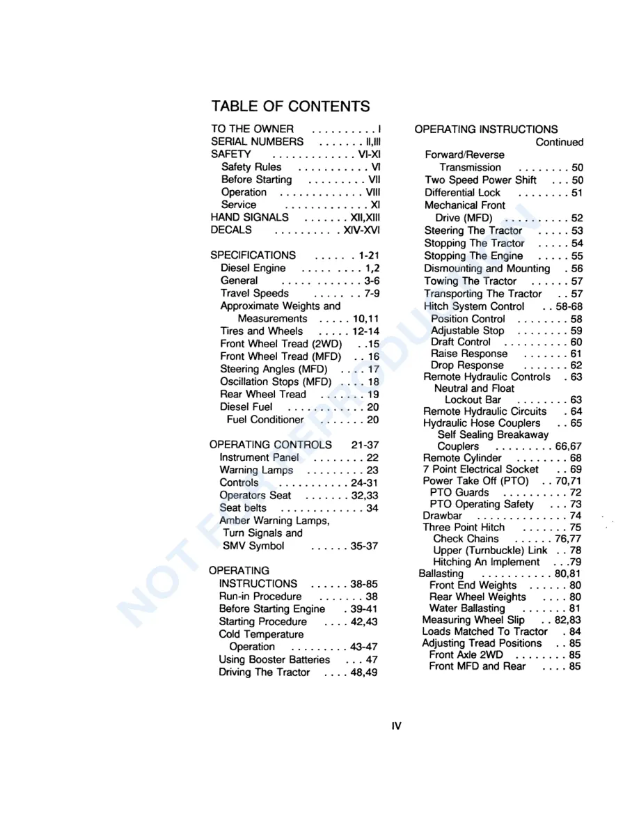 Case IH 485 Tractor Service & Repair Manual preview page 6