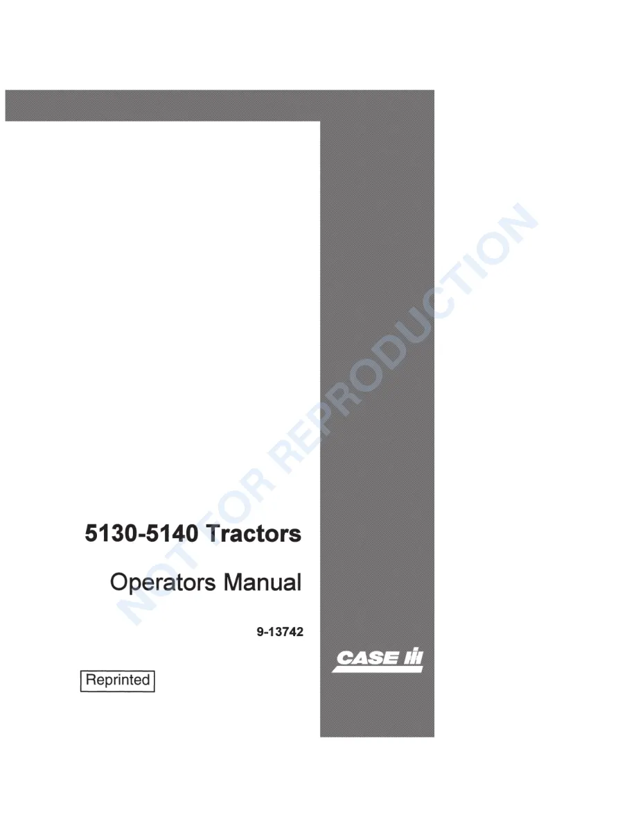 Case IH 5130 5140 Tractor Operator's Manual preview page 1