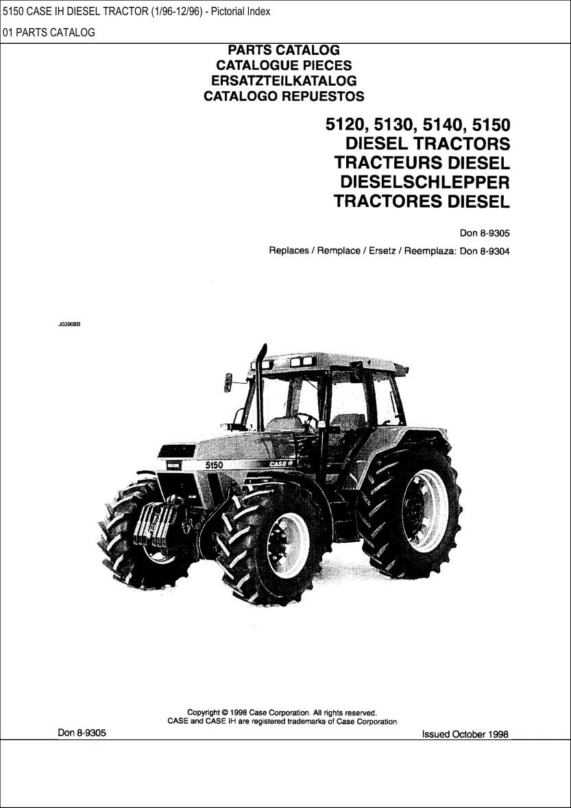 Case IH 5150 Diesel Tractor Parts Manual preview page 1