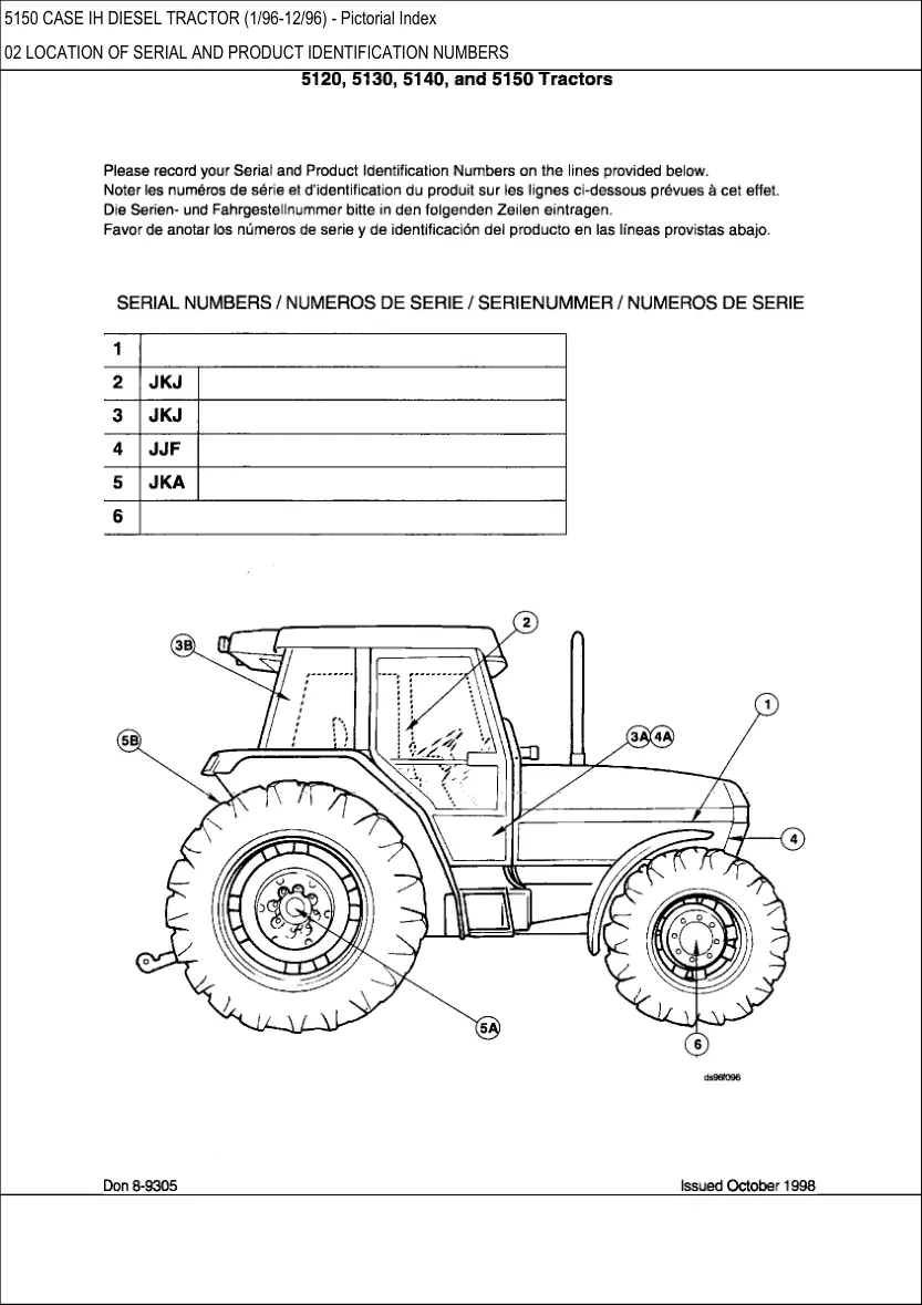 Case IH 5150 Diesel Tractor Parts Manual preview page 3