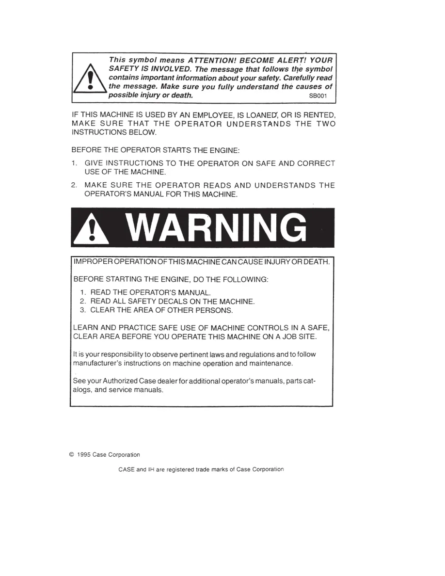 Case IH 644 744 844 844S Tractor Operator's Manual preview page 2