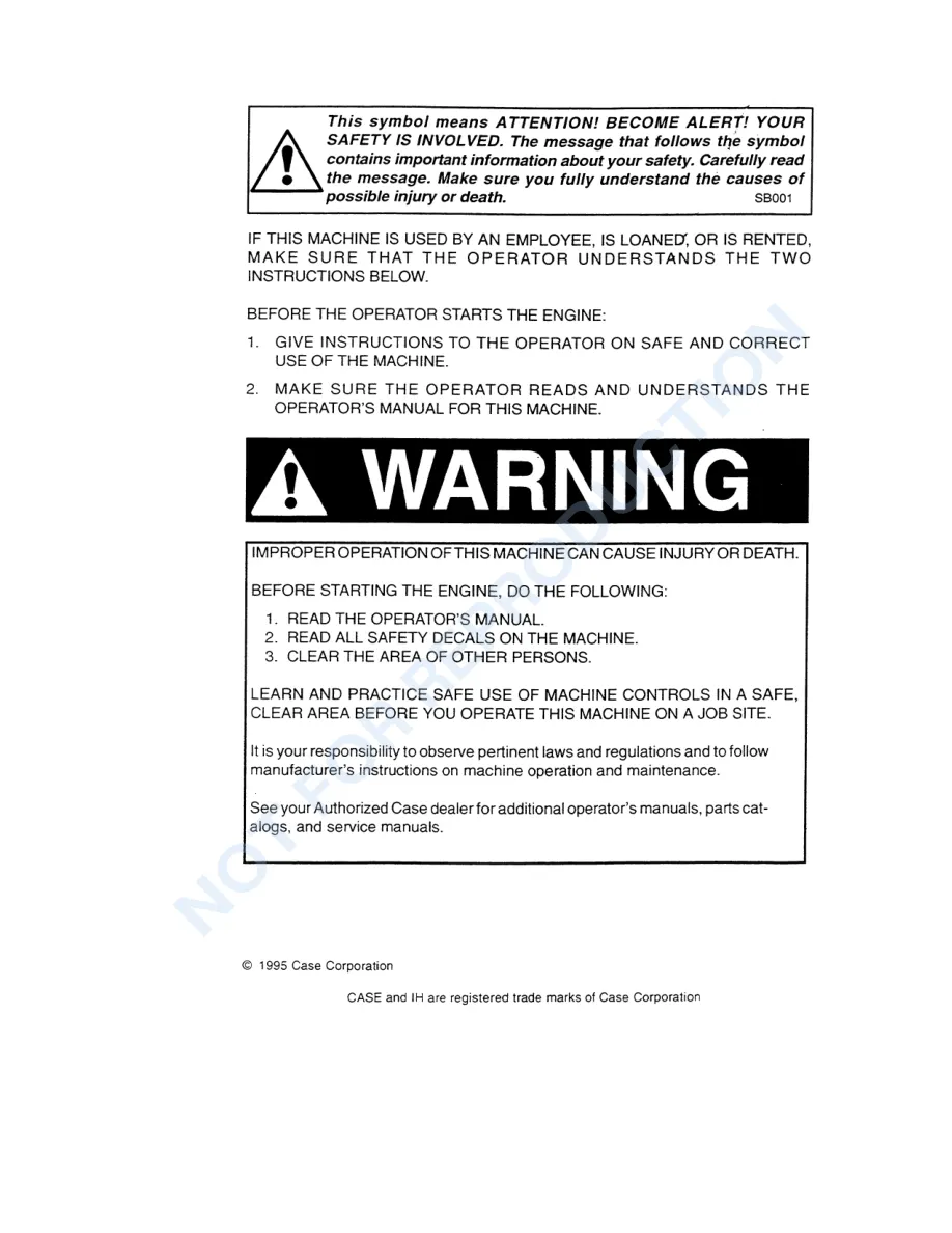 Case IH 686 Gear Drive & 86 Hydro Tractor Operator's Manual preview page 2