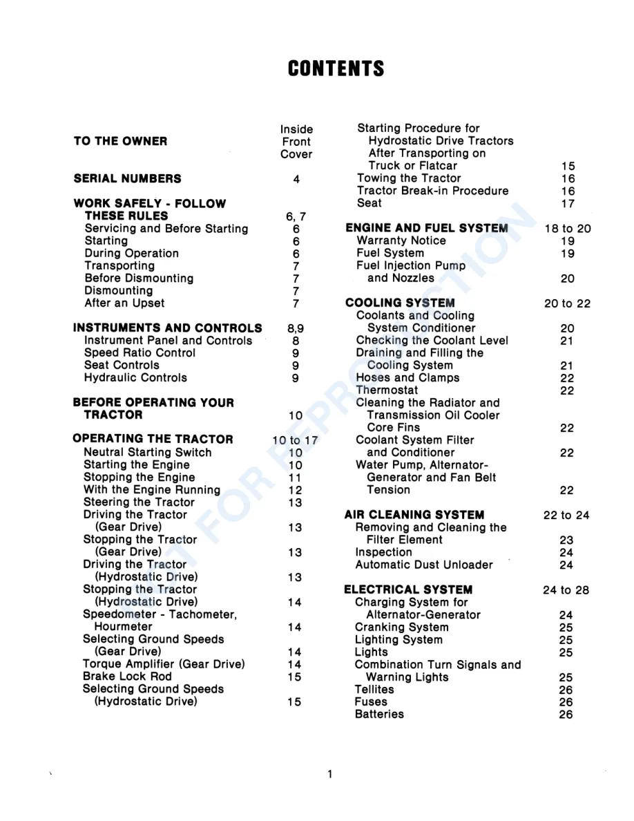 Case IH 686 Gear Drive & 86 Hydro Tractor Operator's Manual preview page 4