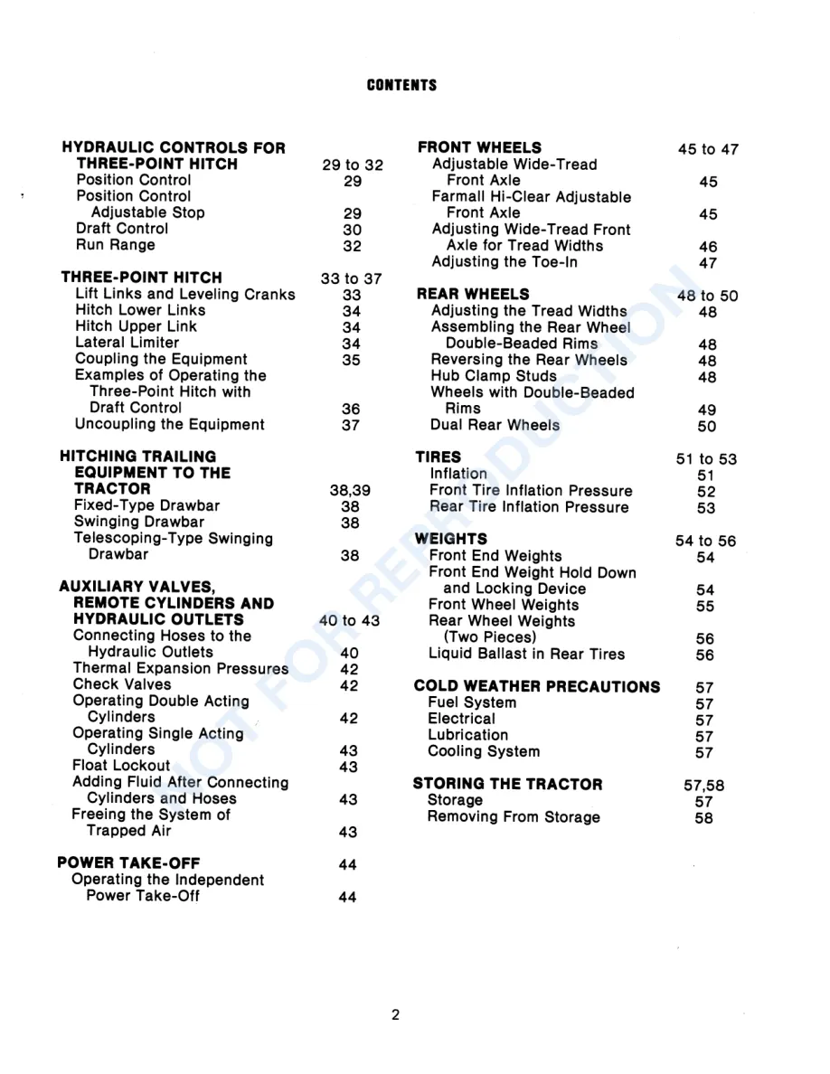 Case IH 686 Gear Drive & 86 Hydro Tractor Operator's Manual preview page 5