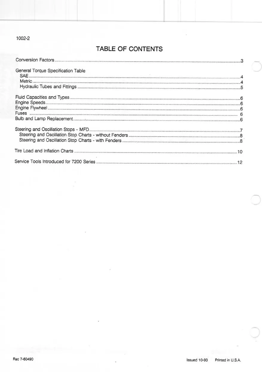 Case IH 7210/7220/7230/7240/7250 Tractors Service & Repair Manual preview page 3