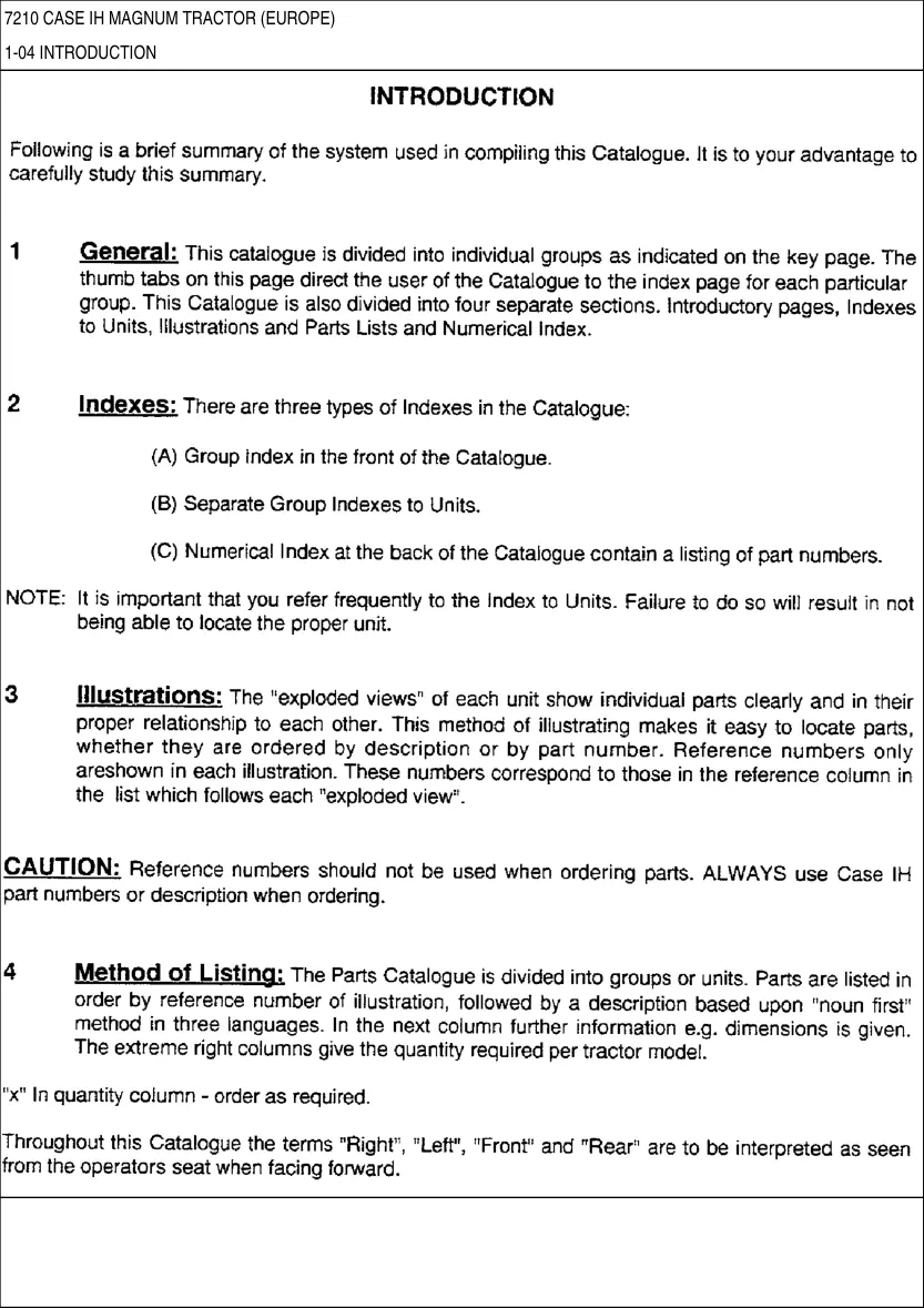 Case IH 7210 7220 Tractor Parts Manual preview page 5