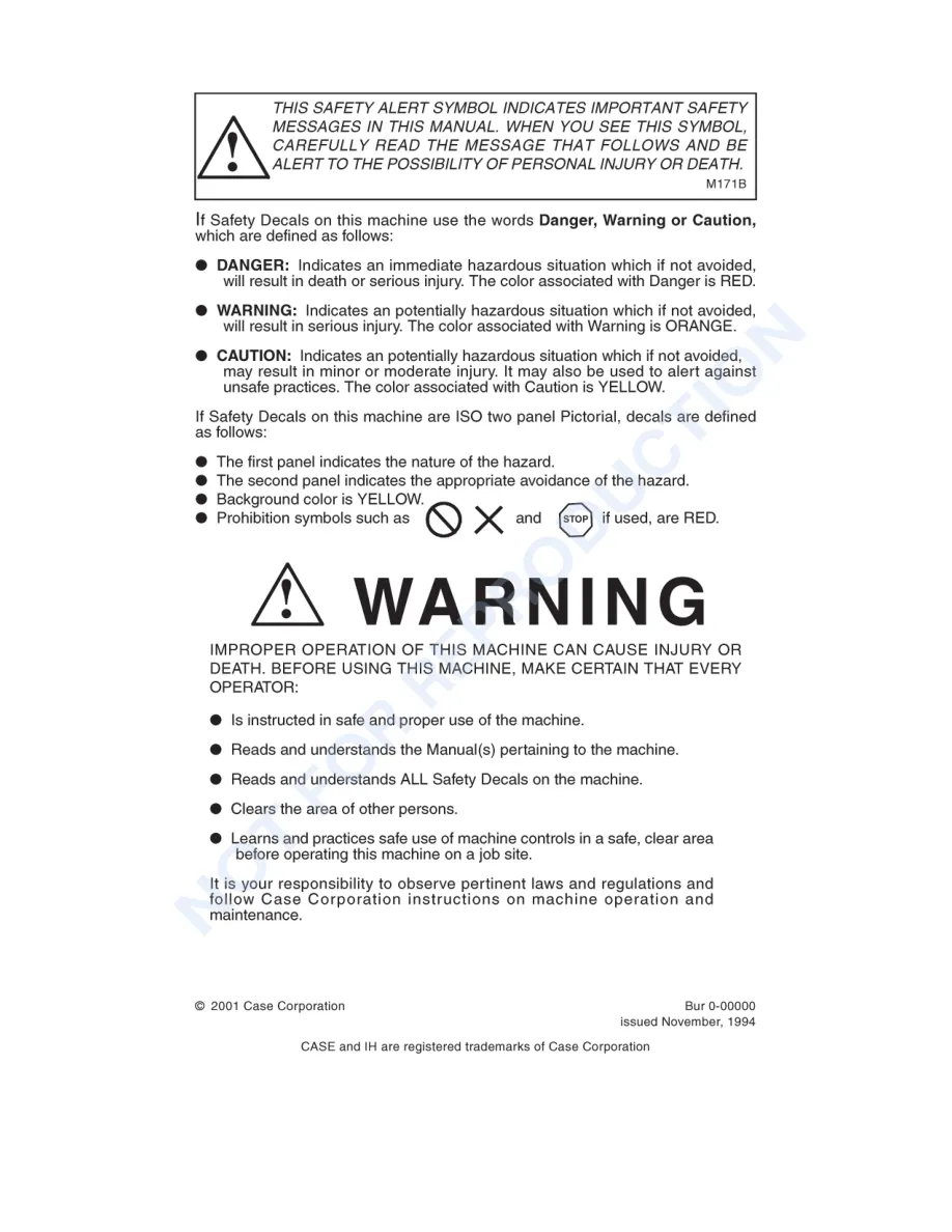 Case IH 8435 Silage Special Round Baler Operator's Manual preview page 2