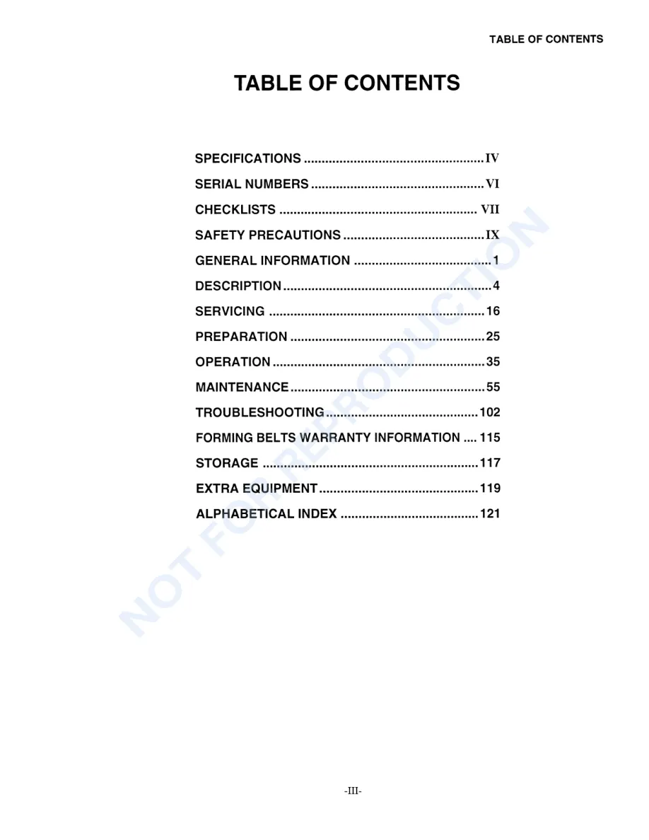 Case IH 8435 Silage Special Round Baler Operator's Manual preview page 5