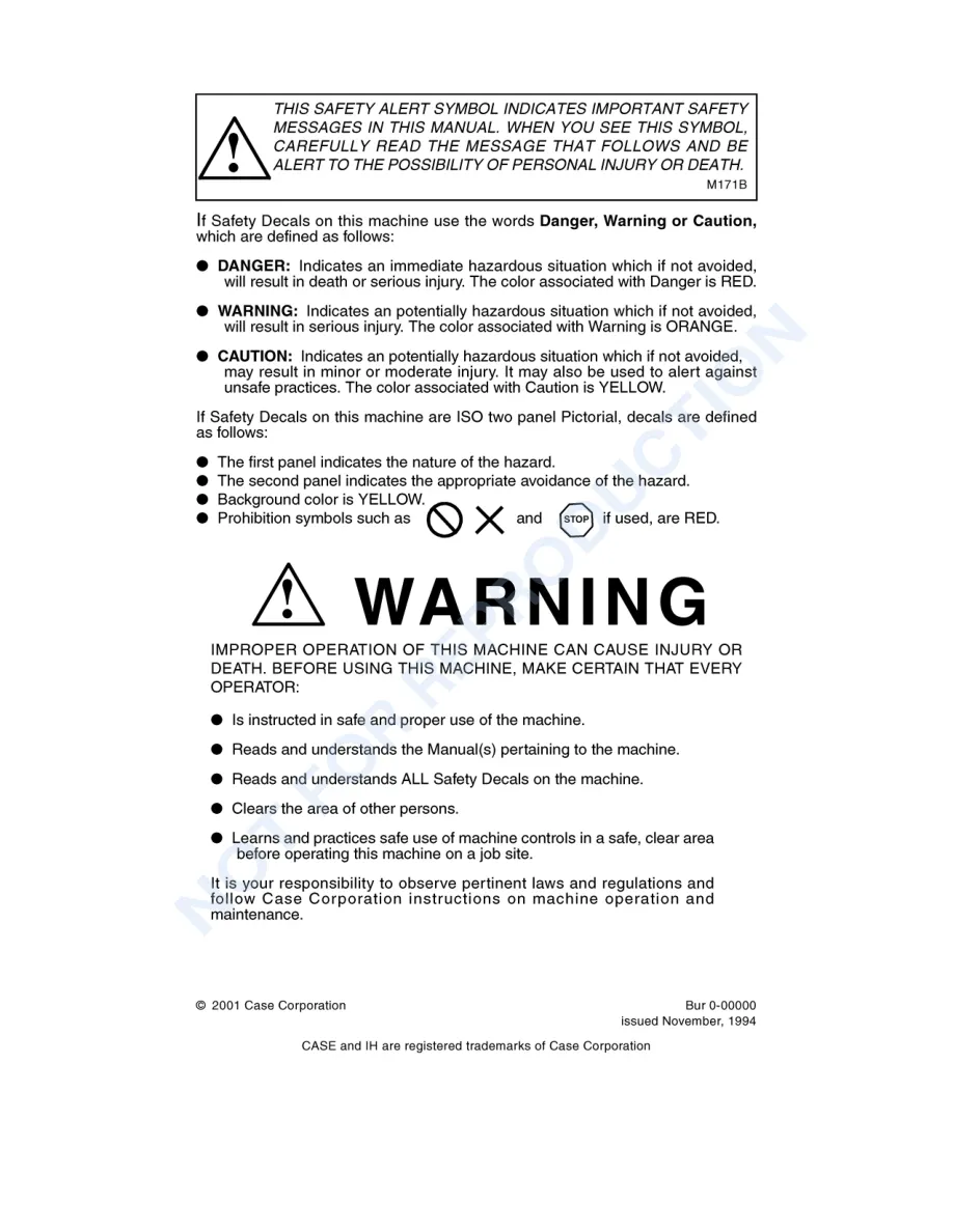 Case IH 8550 Baler Operator's Manual preview page 2