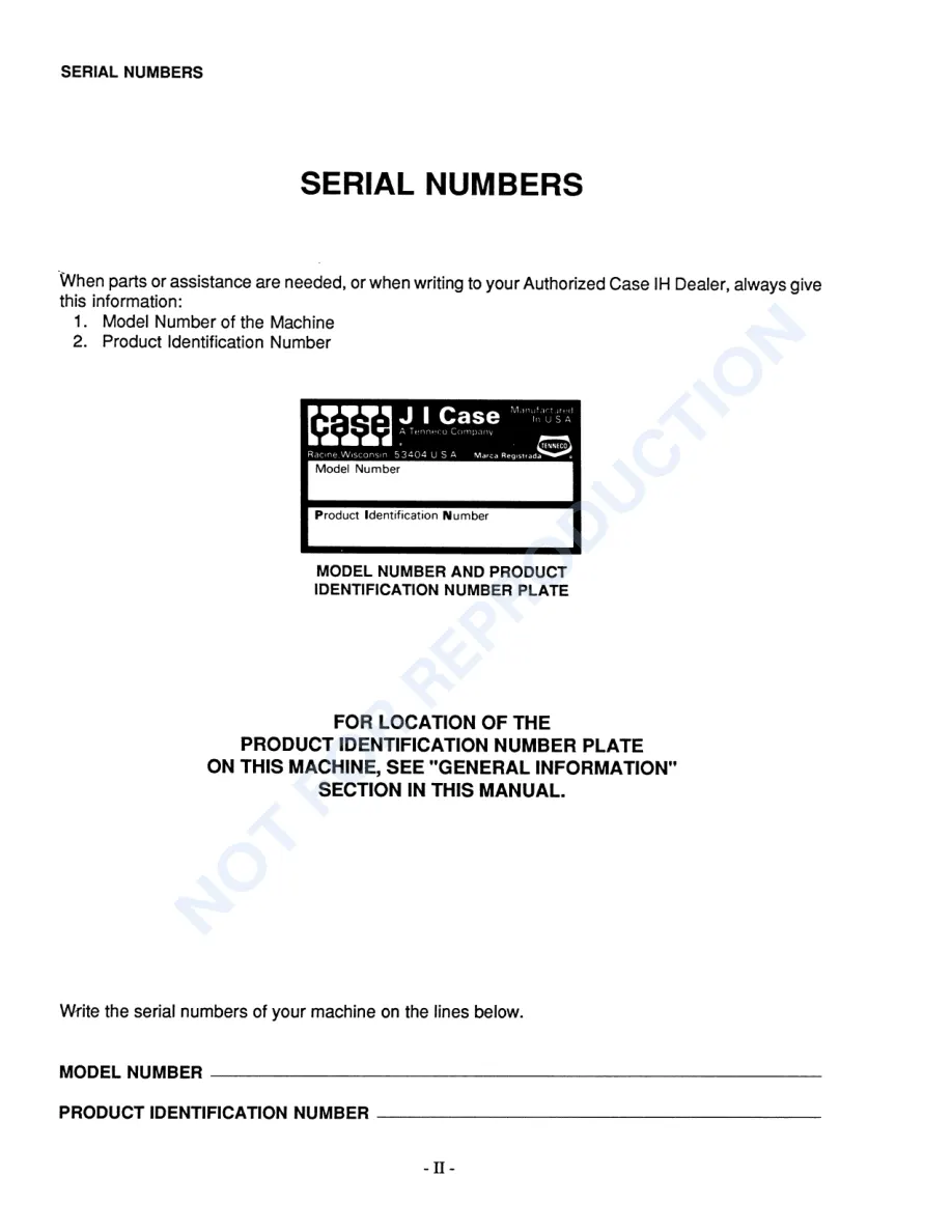 Case IH 8550 Baler Operator's Manual preview page 4