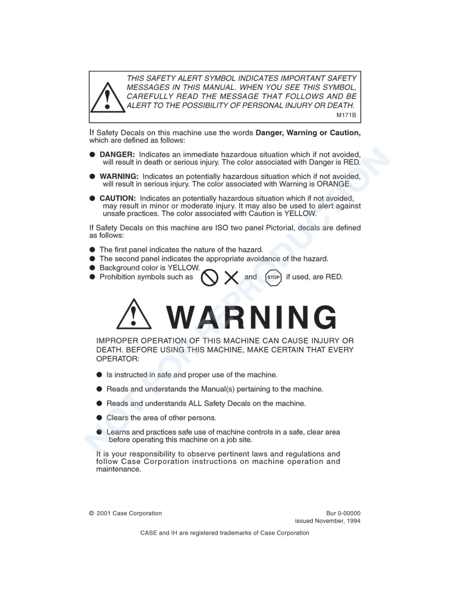 Case IH 8575 MID-SIZE Rectangular Baler Operator's Manual preview page 2