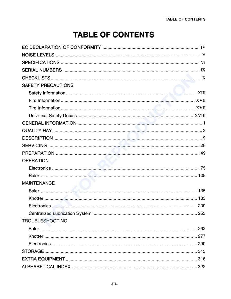 Case IH 8575 MID-SIZE Rectangular Baler Operator's Manual preview page 5