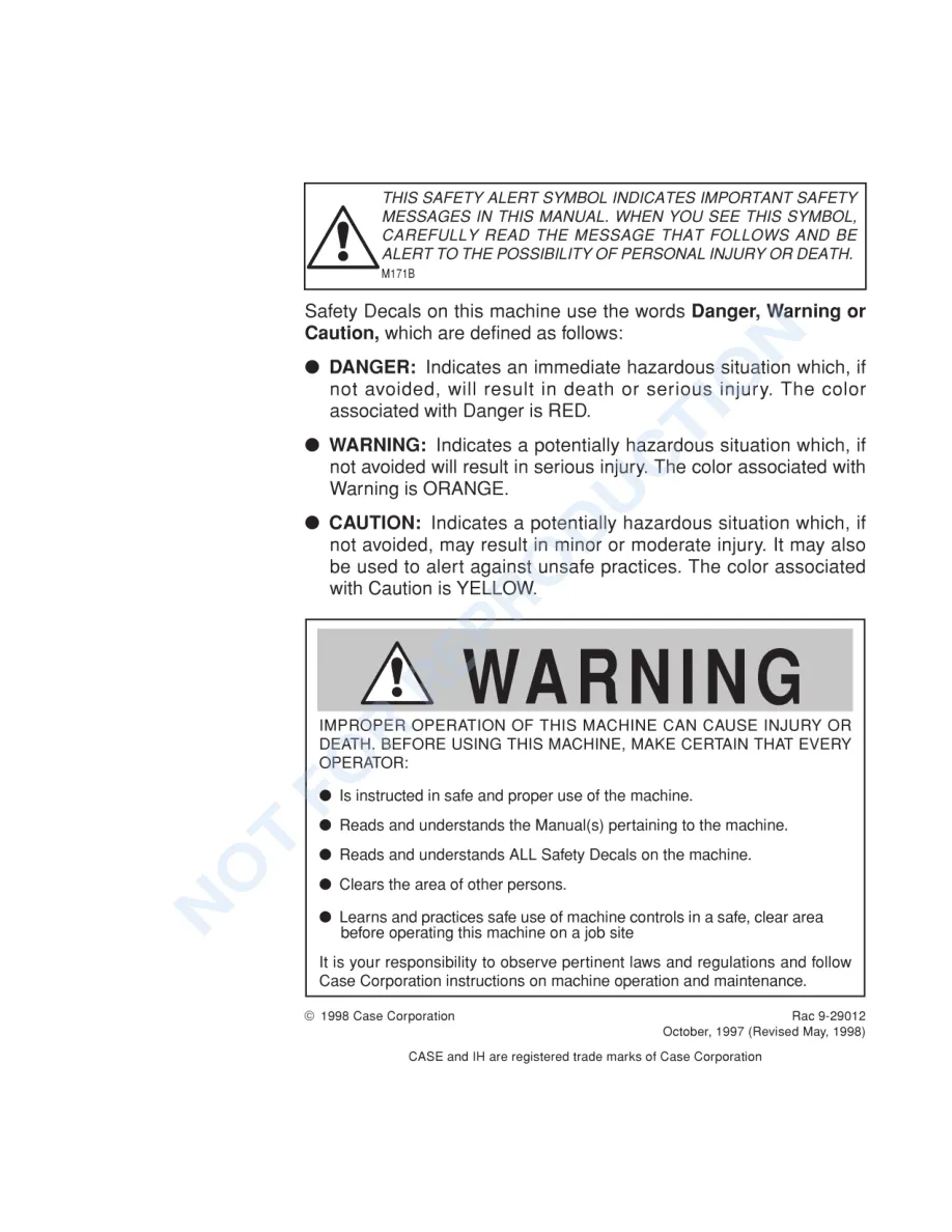 Case IH 8930 8940 8950 Tractor Operator's Manual preview page 2